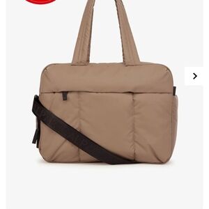 Calpak Taupe Travel Tote with Black Strap